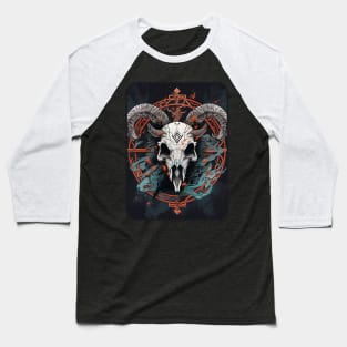 The Runic Goat of Darkness Baseball T-Shirt